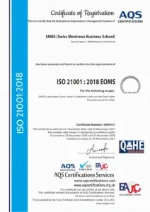 ISO 21001:2018 certificate preview